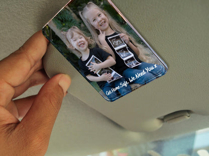 Custom Photo Car Visor Clip, Sun Visor Clip, Personalized Photo Car Decoration, Unique Car Gift for Dad Mom, Father's Day Gifts for Him