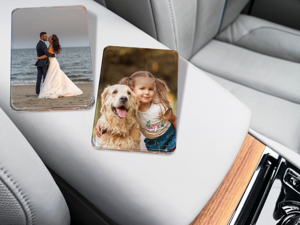 Custom Photo Car Visor Clip, Sun Visor Clip, Personalized Photo Car Decoration, Unique Car Gift for Dad Mom, Father's Day Gifts for Him