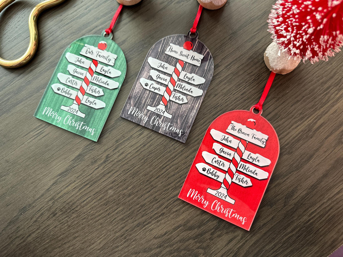 Personalized Family Christmas Ornaments for Christmas 2026, Family Name Ornament Custom Christmas Tree Ornament With Family Names