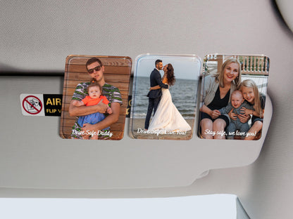 Add Your Own Photo Car Visor Clip, Drive Safe Visor Picture Clip Car Photo Decor, Family Portrait Sun Visor Clip, Picture Frame for Car Gift