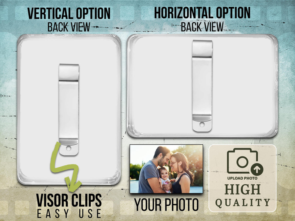 Add Your Own Photo Car Visor Clip, Drive Safe Visor Picture Clip Car Photo Decor, Family Portrait Sun Visor Clip, Picture Frame for Car Gift