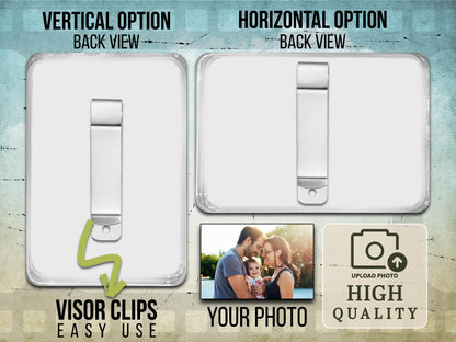 Add Your Own Photo Car Visor Clip, Drive Safe Visor Picture Clip Car Photo Decor, Family Portrait Sun Visor Clip, Picture Frame for Car Gift