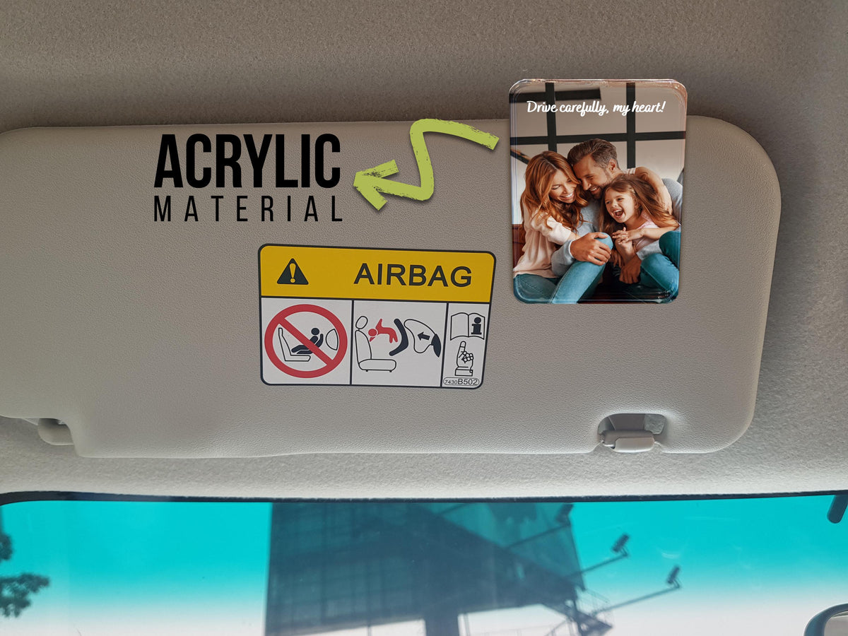 Custom Photo Car Visor Clip, Sun Visor Clip, Personalized Photo Car Decoration, Unique Car Gift for Dad Mom, Father's Day Gifts for Him