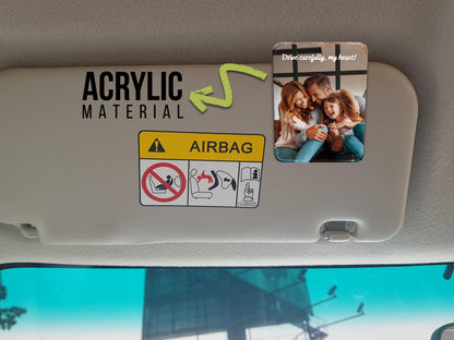 Custom Photo Car Visor Clip, Sun Visor Clip, Personalized Photo Car Decoration, Unique Car Gift for Dad Mom, Father's Day Gifts for Him