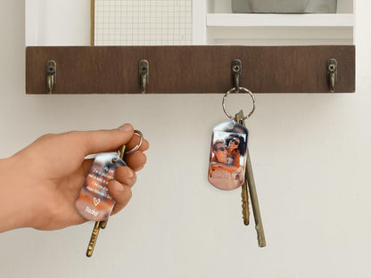Boyfriend Keychain, Custom Boyfriend Gifts, Couple Photo Keychain, Personalized Keychain for Men, Drive Safe Dad Keychain, Photo Car Decor