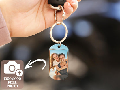 Boyfriend Keychain, Custom Boyfriend Gifts, Couple Photo Keychain, Personalized Keychain for Men, Drive Safe Dad Keychain, Photo Car Decor