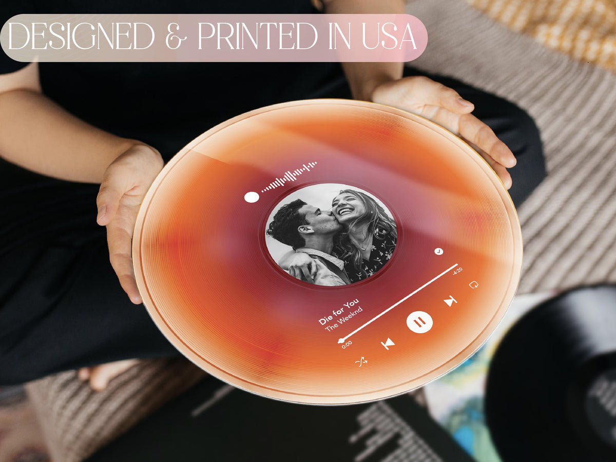 Custom Couple Vinyl Record  with Photo, Personalized Song Plaque, Anniversary Decor, Music Wall Art for Home Decor, Music Disc, Wedding Gift
