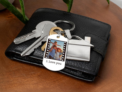 Boyfriend Keychain, Custom Boyfriend Gifts, Couple Photo Keychain, Personalized Keychain for Men, Drive Safe Dad Keychain, Photo Car Decor
