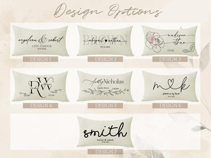 Wedding Gifts, Newlywed Gift, Engagement Gift, Personalized Pillow with Names and Established Date, Linen Pillow Cover, Gift for Couple