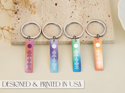 Personalized Music Code Keychain: Scannable Song Keyring, Couple Gift