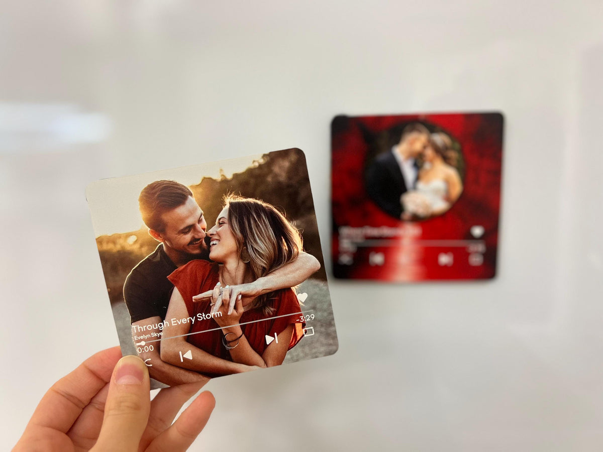 Custom Music Fridge Magnets Personalized Song Magnets That Can Plays Music Anniversary Gifts Valentine Gift For Him, Christmas Photo Magnets