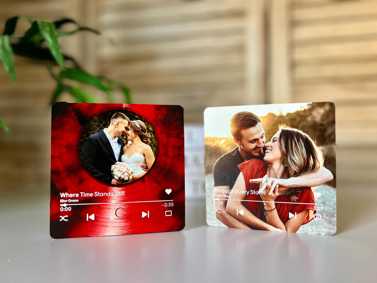 Custom Music Fridge Magnets Personalized Song Magnets That Can Plays Music Anniversary Gifts Valentine Gift For Him, Christmas Photo Magnets