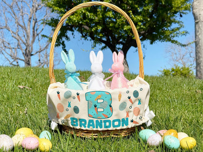 Custom Easter Basket Liner, Personalized Easter Gifts for Kids, Kids Easter Basket Decor, Custom Bunny Basket Liner, Boys Girls Easter Gifts
