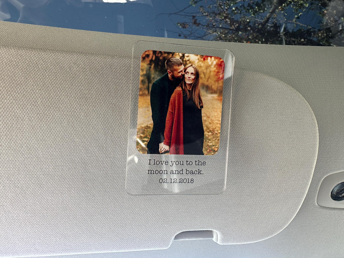 Add Your Own Photo Car Visor Clip, Drive Safe Visor Picture Clip Car Photo Decor, Family Portrait Sun Visor Clip, Picture Frame for Car Gift