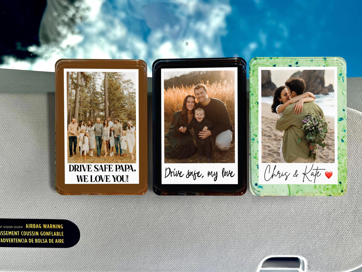 Personalized Sun Visor Picture Clip, Custom Pet Photo Car Accessory, Wallet Photo Holder Couples Gift, Family Portrait Decoration Drive Safe