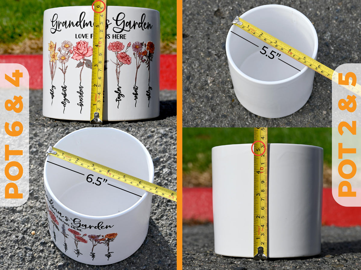 Grandmas Garden Gift for Grandma, Personalized Gifts for Mothers Day Gifts, Personalized Flower Pot, Birth Flower Mom Gifts from Daughter