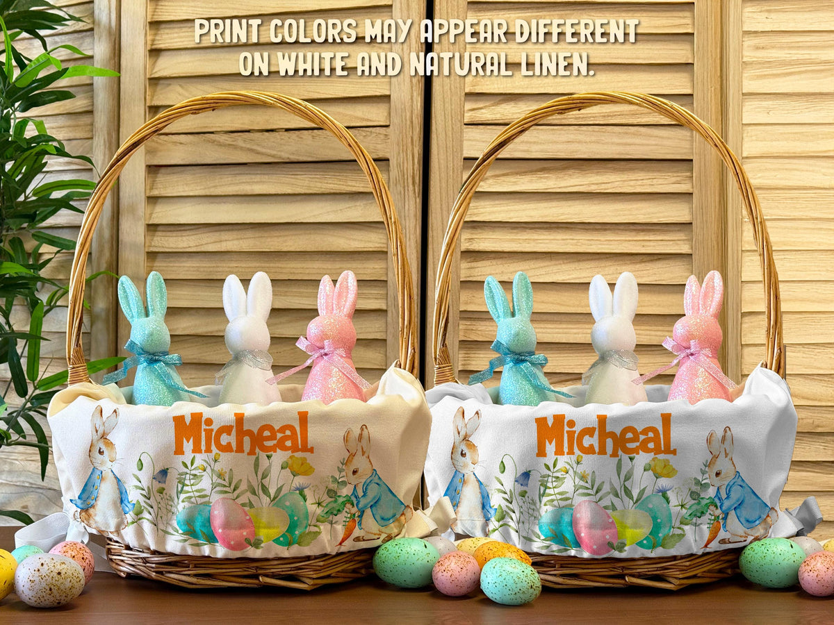 Custom Easter Basket Liner, Personalized Easter Gifts for Kids, Kids Easter Basket Decor, Custom Bunny Basket Liner, Boys Girls Easter Gifts