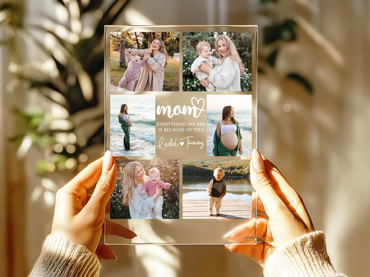 Custom Photo Gifts for Mother's Day, Personalized Photo Night Light, Photo Collage LED Light, Custom Frame, Christmas Photo Keepsake for Mom