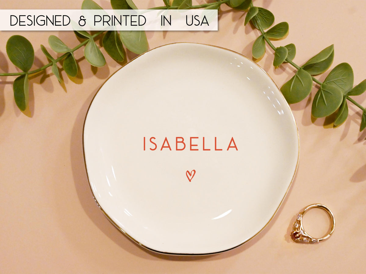 Personalized Ring Dish with Name, Bridal Shower Gift, Custom Jewelry Tray, Birthday, Mother's Day Gift, Engagement, Bridesmaid Proposal Gift
