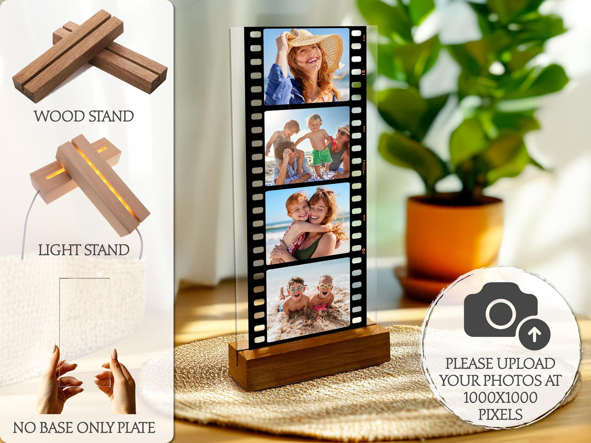 Custom Photo Plaque with Stand, Personalized Christmas Picture Frame, Birthday Photo Gifts, Anniversary Gift for Him, Gifts for Husband