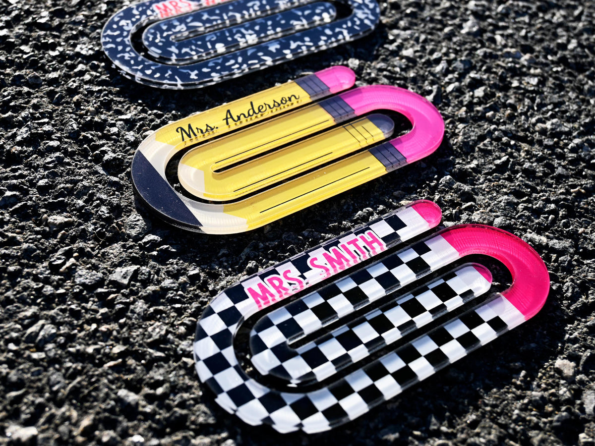 Personalized Teacher Appreciation Gift Set – Custom Whiteboard Eraser, Acrylic Paper Clip & Marker, Back to School Gift, Teacher Present