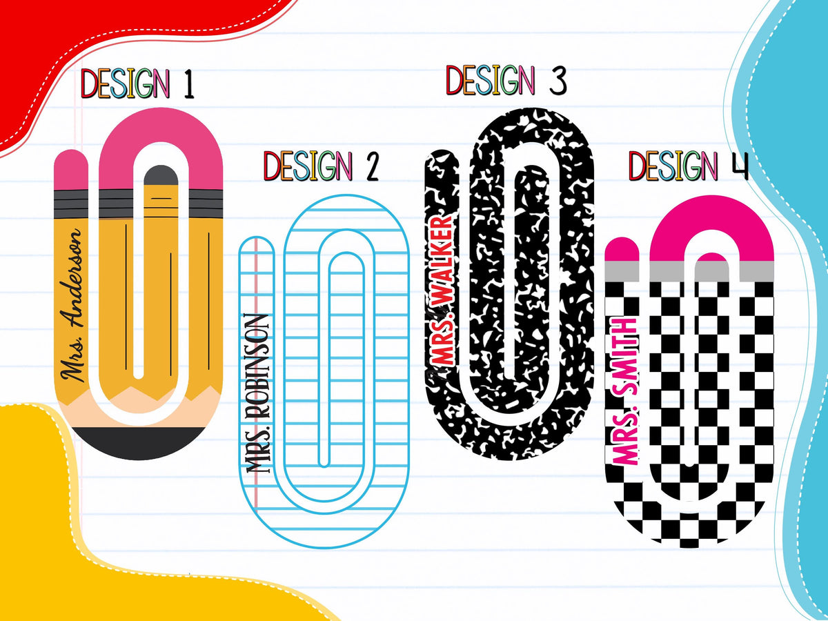 Personalized Teacher Appreciation Gift Set – Custom Whiteboard Eraser, Acrylic Paper Clip & Marker, Back to School Gift, Teacher Present