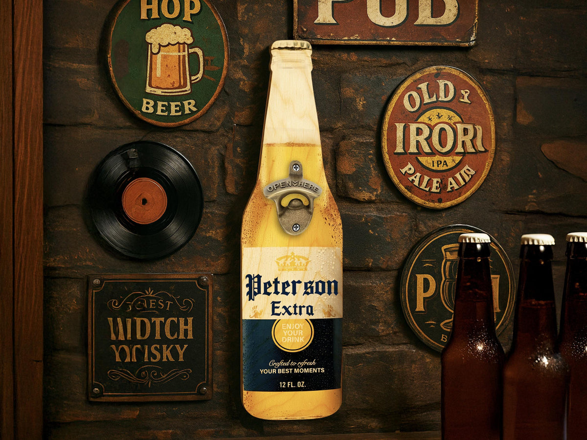 Custom Beer Bottle Opener Wall Sign, Man Cave Bar Decor, Father's Day Gift, Groomsman Gift, Home Bar Accessories, Gift for Dad, Beer Gift