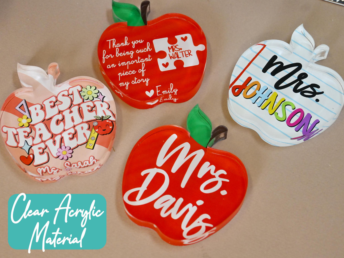Back to School Gift, Personalized Teacher Gift Idea, Apple Plaque for Teacher, Custom Name Classroom Gift, Teacher Appreciation Gifts