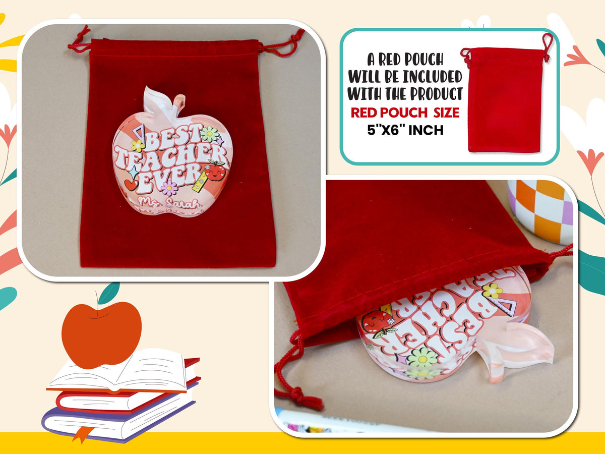 Back to School Gift, Personalized Teacher Gift Idea, Apple Plaque for Teacher, Custom Name Classroom Gift, Teacher Appreciation Gifts