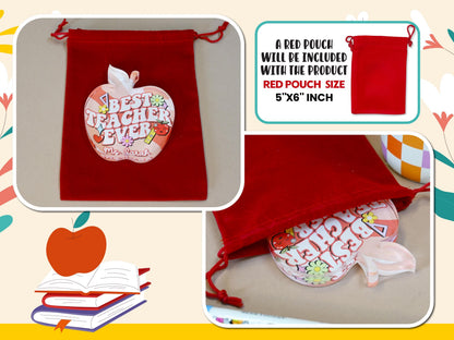 Back to School Gift, Personalized Teacher Gift Idea, Apple Plaque for Teacher, Custom Name Classroom Gift, Teacher Appreciation Gifts