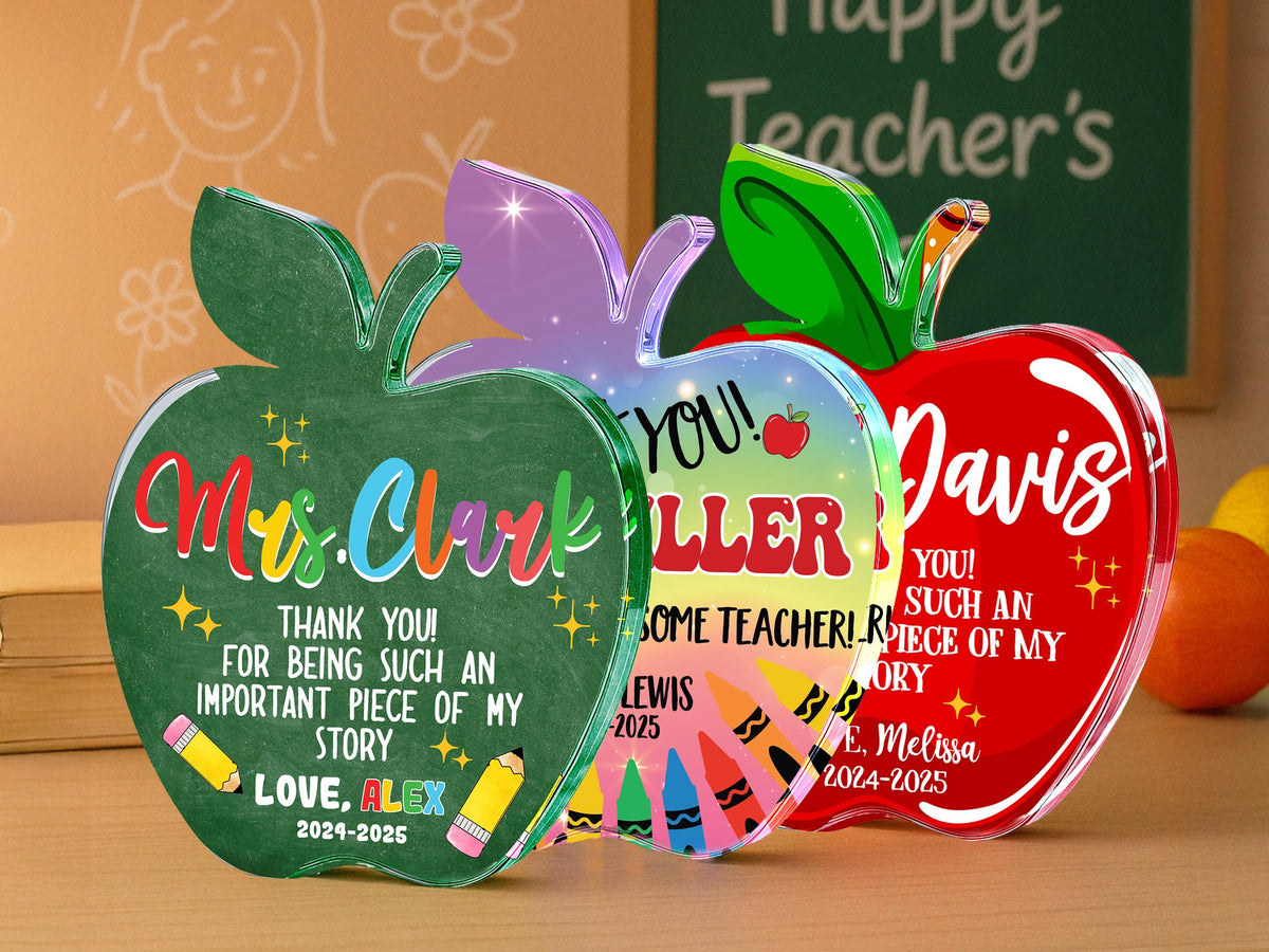 Teacher Appreciation Gifts, Apple Plaque for Teacher, Personalized Teacher Gift Idea, Custom Teacher Classroom Gifts, Back to School Gift