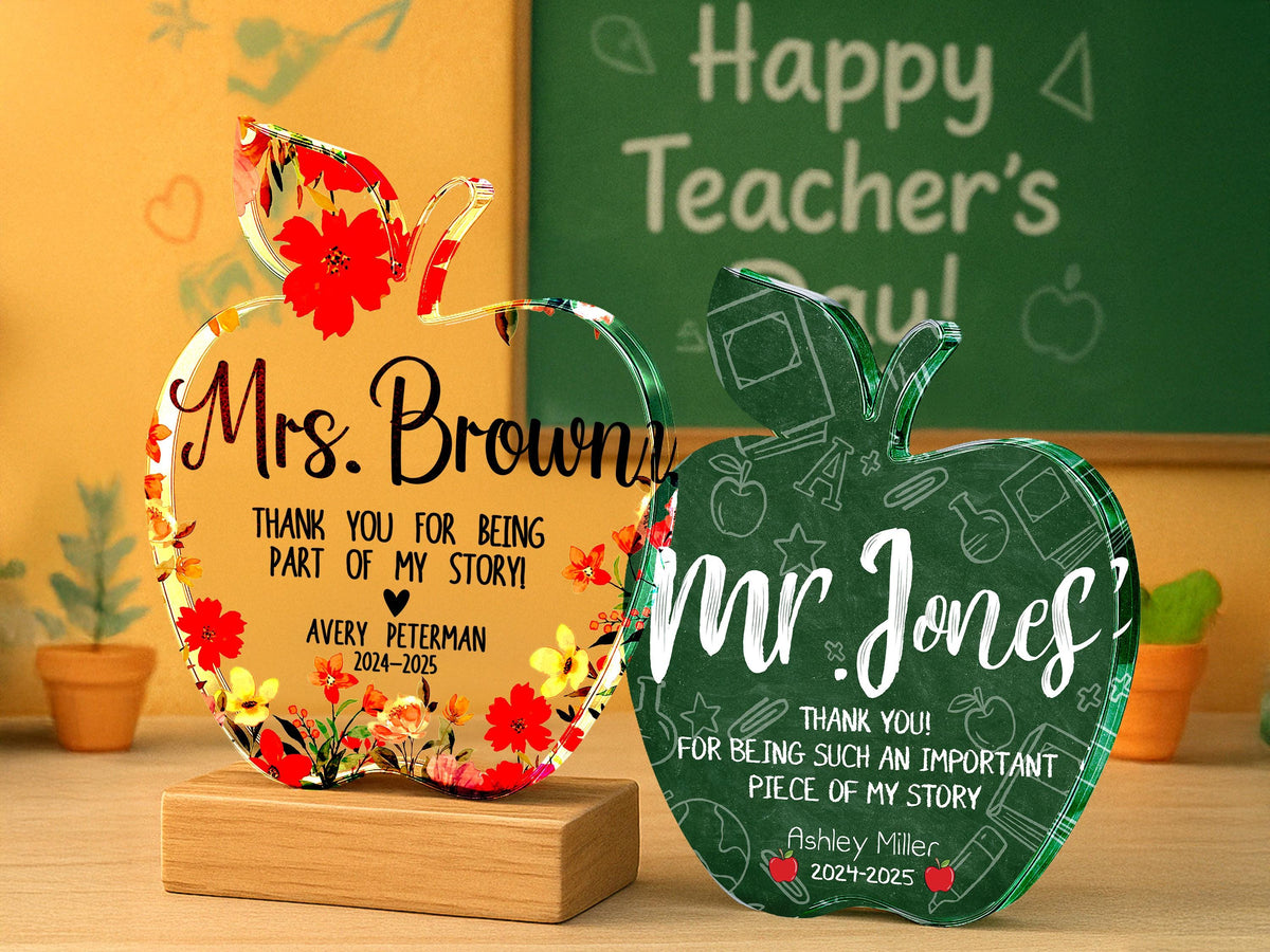 Teacher Appreciation Gifts, Apple Plaque for Teacher, Personalized Teacher Gift Idea, Custom Teacher Classroom Gifts, Back to School Gift