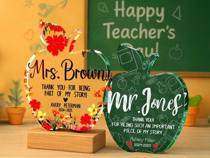 Teacher Appreciation Gifts, Apple Plaque for Teacher, Personalized Teacher Gift Idea, Custom Teacher Classroom Gifts, Back to School Gift