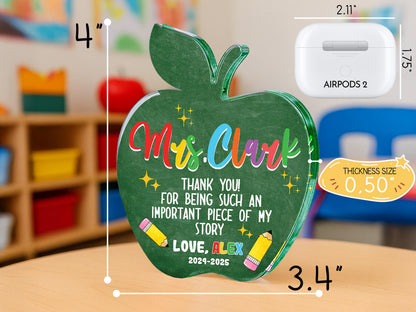 Teacher Appreciation Gifts, Apple Plaque for Teacher, Personalized Teacher Gift Idea, Custom Teacher Classroom Gifts, Back to School Gift