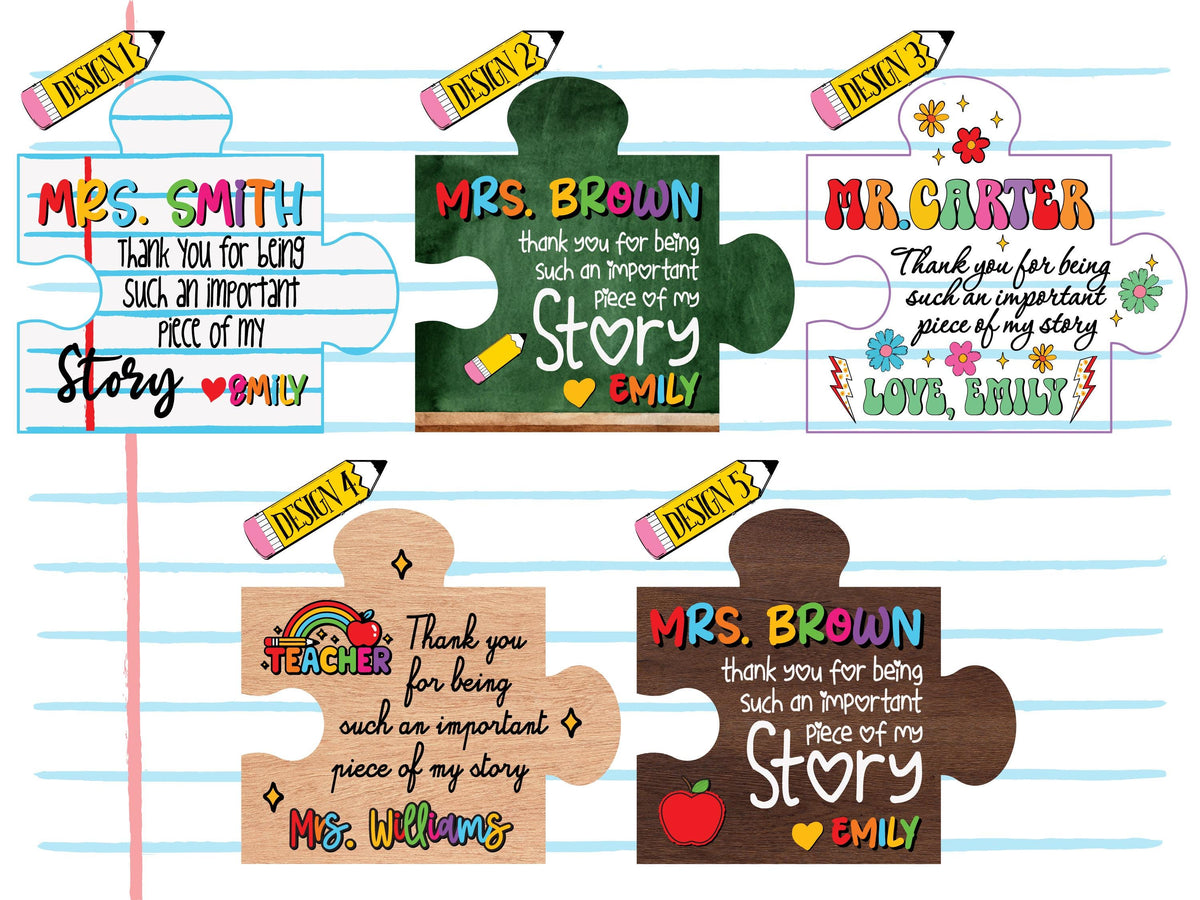 Personalized Teacher Appreciation Gift Puzzle Piece, Custom Acrylic Desk Decor for Classroom,  End of Year Gift from Student, Thank you Gift