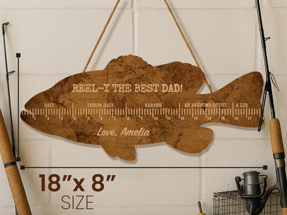 Personalized Fish Ruler for Fathers Day Gift From Kids, Fishing Gift for Dad, Funny Fish Ruler for Dad Gift for Grandpa, Fishing Buddy Gift