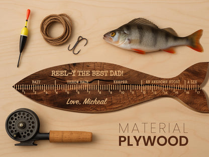 Personalized Fish Ruler for Fathers Day Gift From Kids, Fishing Gift for Dad, Funny Fish Ruler for Dad Gift for Grandpa, Fishing Buddy Gift