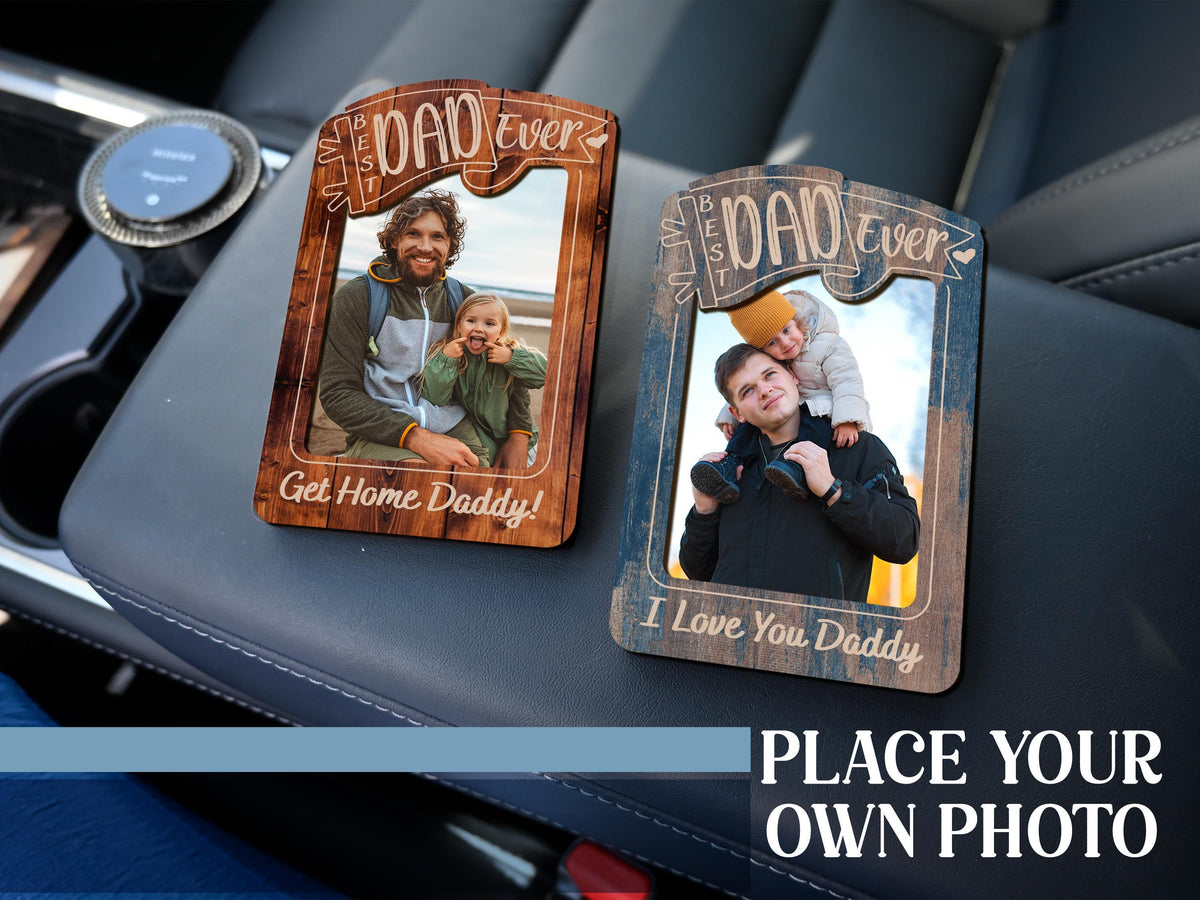 Personalized Father's Day Gift, Picture Frame for Dad Gift, Custom Photo Car Visor, Photo Clip for Car Gift For Dad, Drive Safe Visor Clip