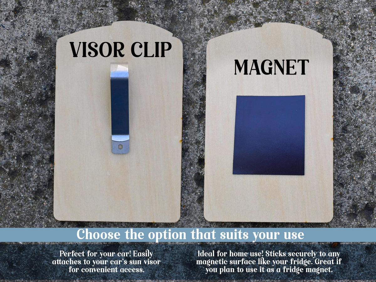 Personalized Father's Day Gift, Picture Frame for Dad Gift, Custom Photo Car Visor, Photo Clip for Car Gift For Dad, Drive Safe Visor Clip