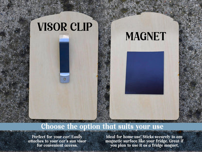 Personalized Father's Day Gift, Picture Frame for Dad Gift, Custom Photo Car Visor, Photo Clip for Car Gift For Dad, Drive Safe Visor Clip