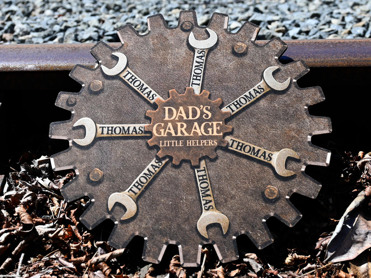 Custom Garage Sign For Fathers Day Gift For Dad, Grandkids Name Sign For Grandpa Gift, Family Gift for Grandpa, Personalized Workshop Sign