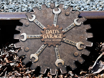 Custom Garage Sign For Fathers Day Gift For Dad, Grandkids Name Sign For Grandpa Gift, Family Gift for Grandpa, Personalized Workshop Sign