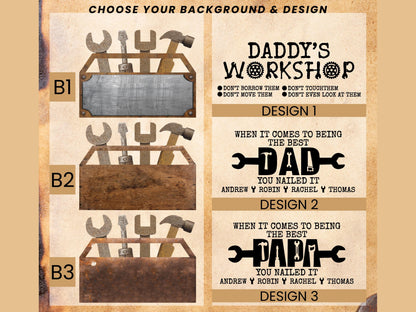 Personalized Wood Workshop Sign, Father's Day Gift