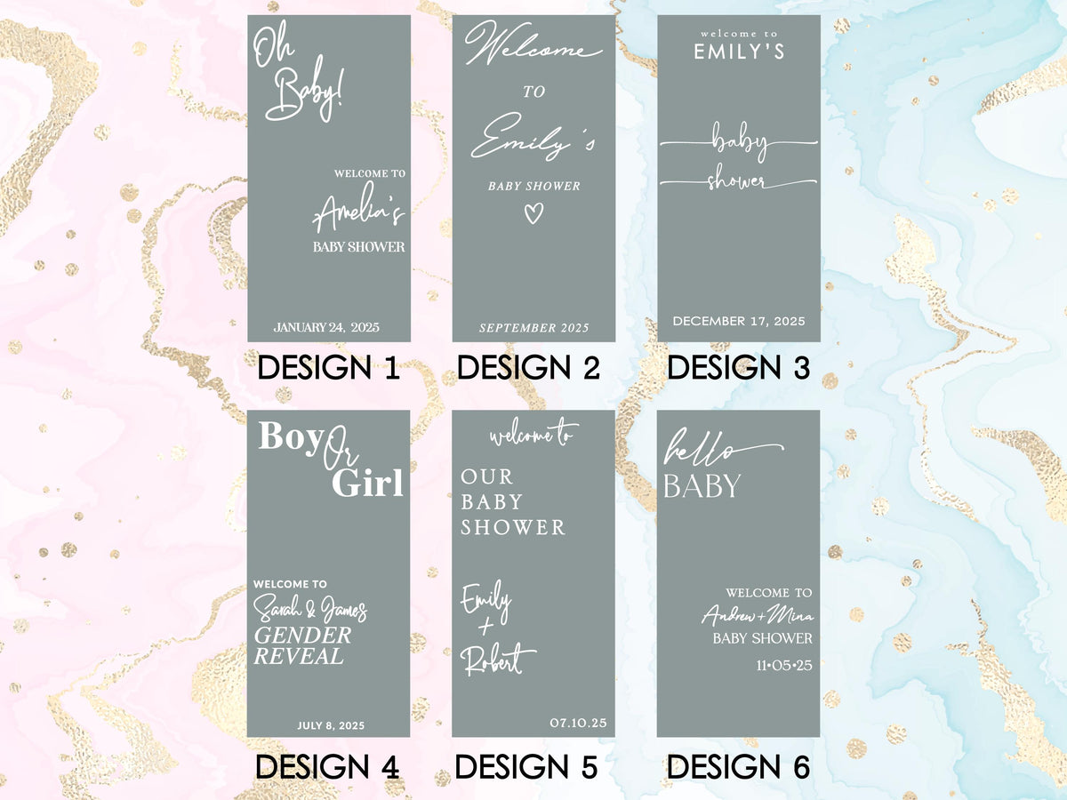 Custom Baby Shower Mirror Decal, Welcome Sign for Girl Boy Gender Reveal Party Decor, Personalized Vinyl Sticker, Reception Decor, Events