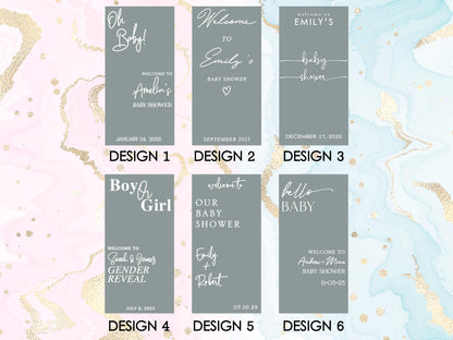 Custom Baby Shower Mirror Decal, Welcome Sign for Girl Boy Gender Reveal Party Decor, Personalized Vinyl Sticker, Reception Decor, Events