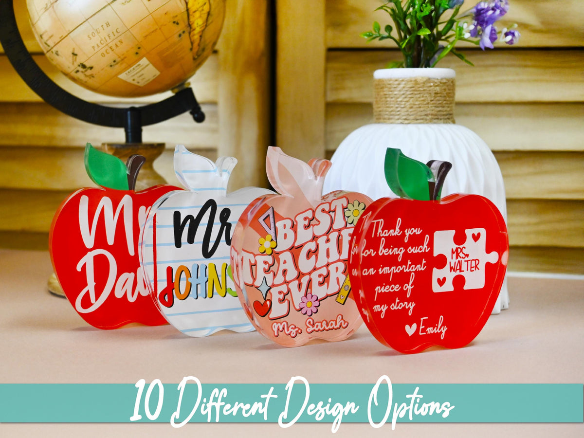 Back to School Gift, Personalized Teacher Gift Idea, Apple Plaque for Teacher, Custom Name Classroom Gift, Teacher Appreciation Gifts