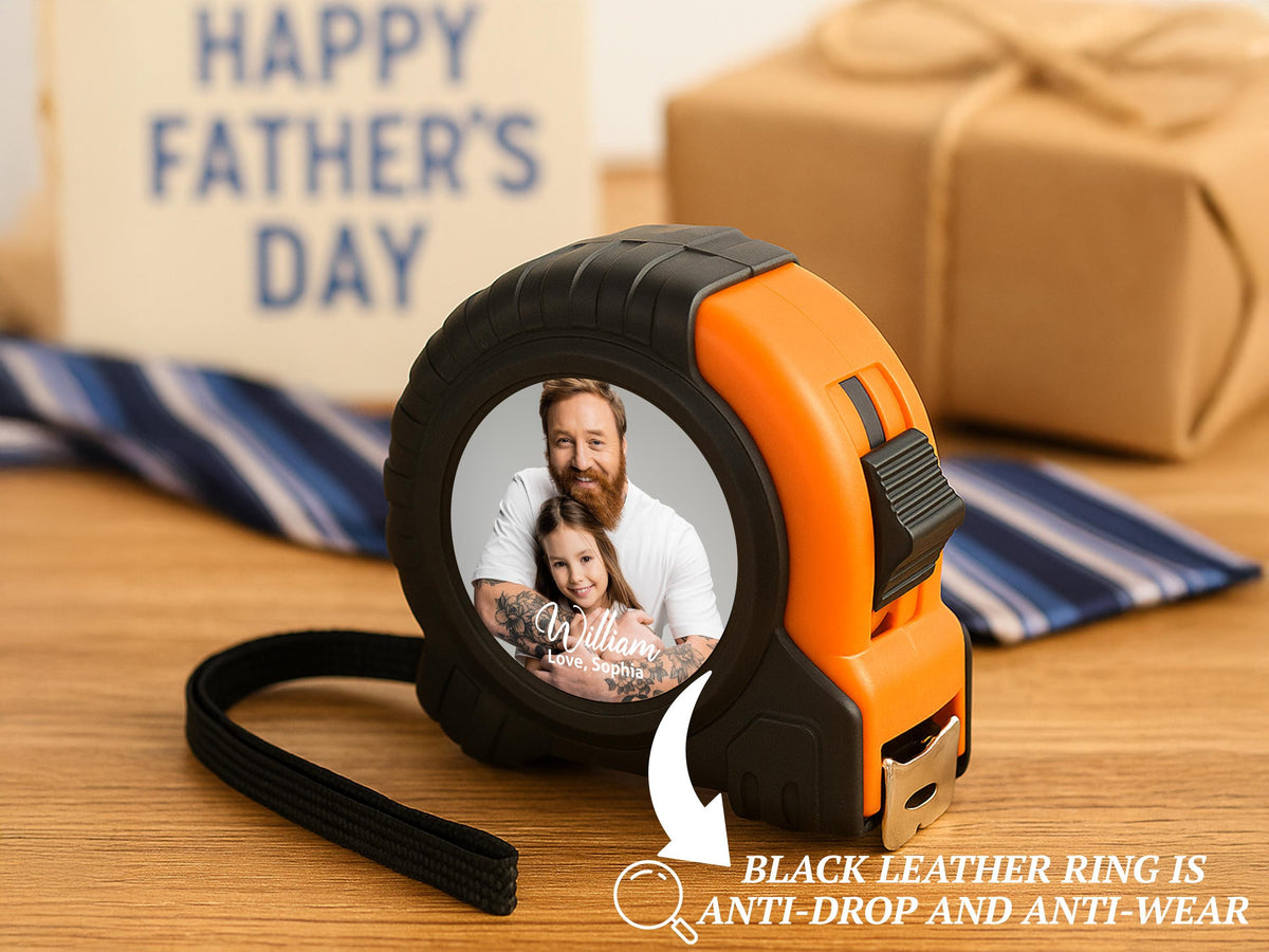 Custom Photo Tape Measure for Dad, Grandpa, Personalized Father's Day Gift from Kids, Custom Text Tool Gift for Men, Husband Gift for Him
