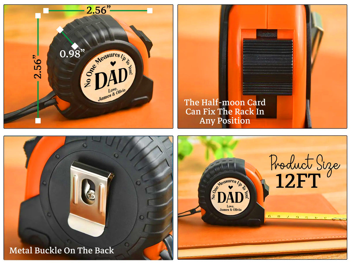 Custom Photo Tape Measure for Dad, Grandpa, Personalized Father's Day Gift from Kids, Custom Text Tool Gift for Men, Husband Gift for Him