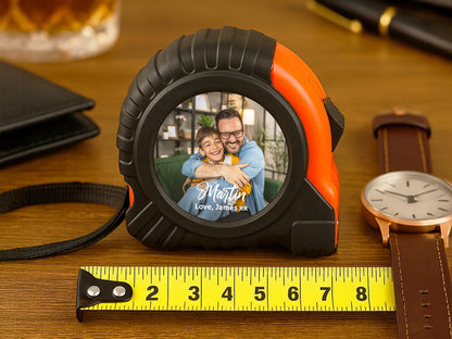 Custom Photo Tape Measure for Dad, Grandpa, Personalized Father's Day Gift from Kids, Custom Text Tool Gift for Men, Husband Gift for Him