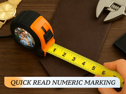 Custom Photo Tape Measure for Dad, Grandpa, Personalized Father's Day Gift from Kids, Custom Text Tool Gift for Men, Husband Gift for Him